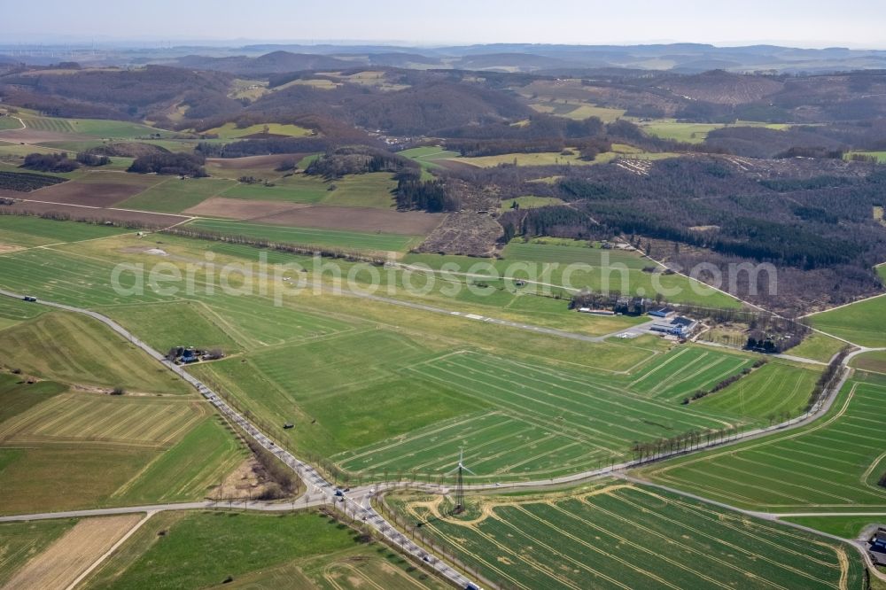 Aerial image Brilon - Airfield in Brilon at Sauerland in the state North Rhine-Westphalia, Germany