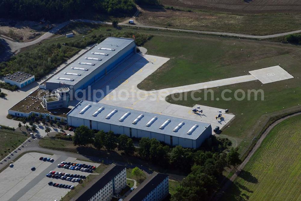 Ahrensfelde from above - Flugplatz der Bundespolizeifliegerstaffel Ost an der Bundesgrenzschutzallee 1 in 16356 Ahrensfelde,030/93648 - 3500,030/93648 - 3529, bundespolizei.de