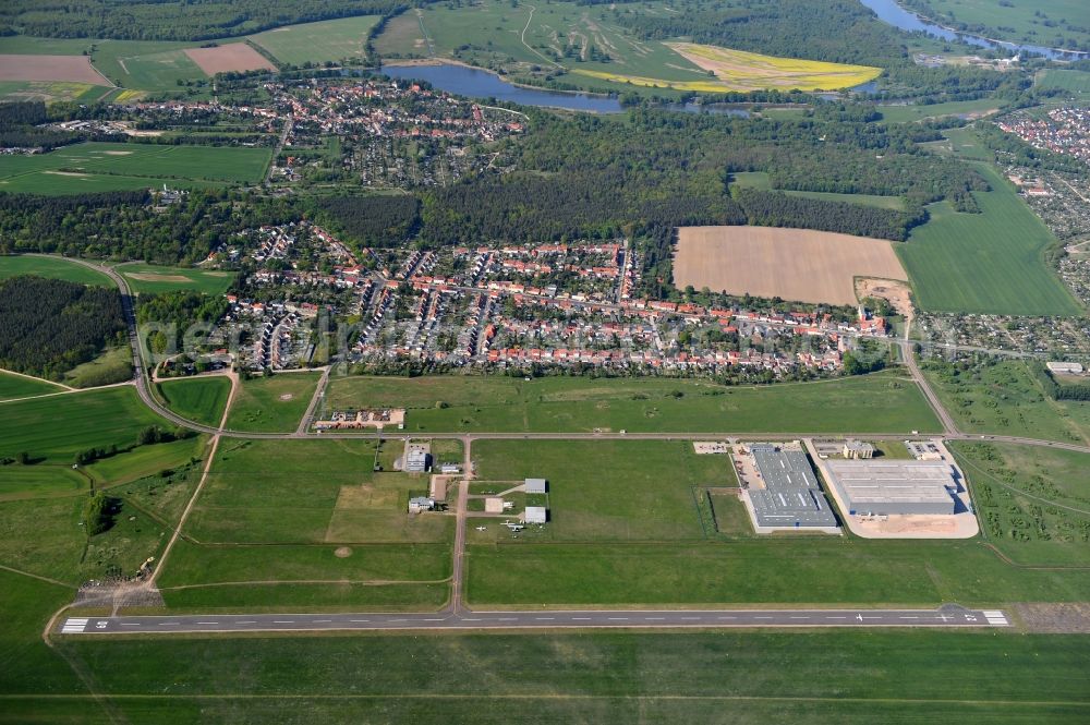 Aerial image Dessau-Roßlau - Airfield Dessau of Dessau-Rosslau in the state Saxony-Anhalt