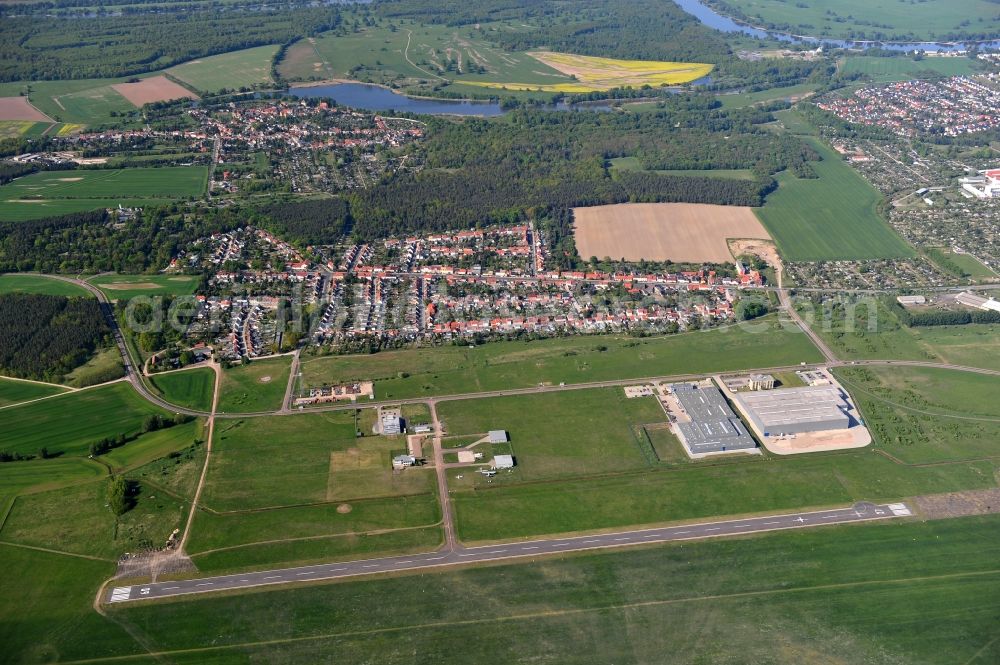 Aerial photograph Dessau-Roßlau - Airfield Dessau of Dessau-Rosslau in the state Saxony-Anhalt