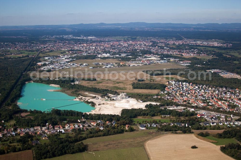 Aerial photograph Haguenau - Runway with tarmac terrain of airfield Haguenau in Haguenau in Grand Est, France