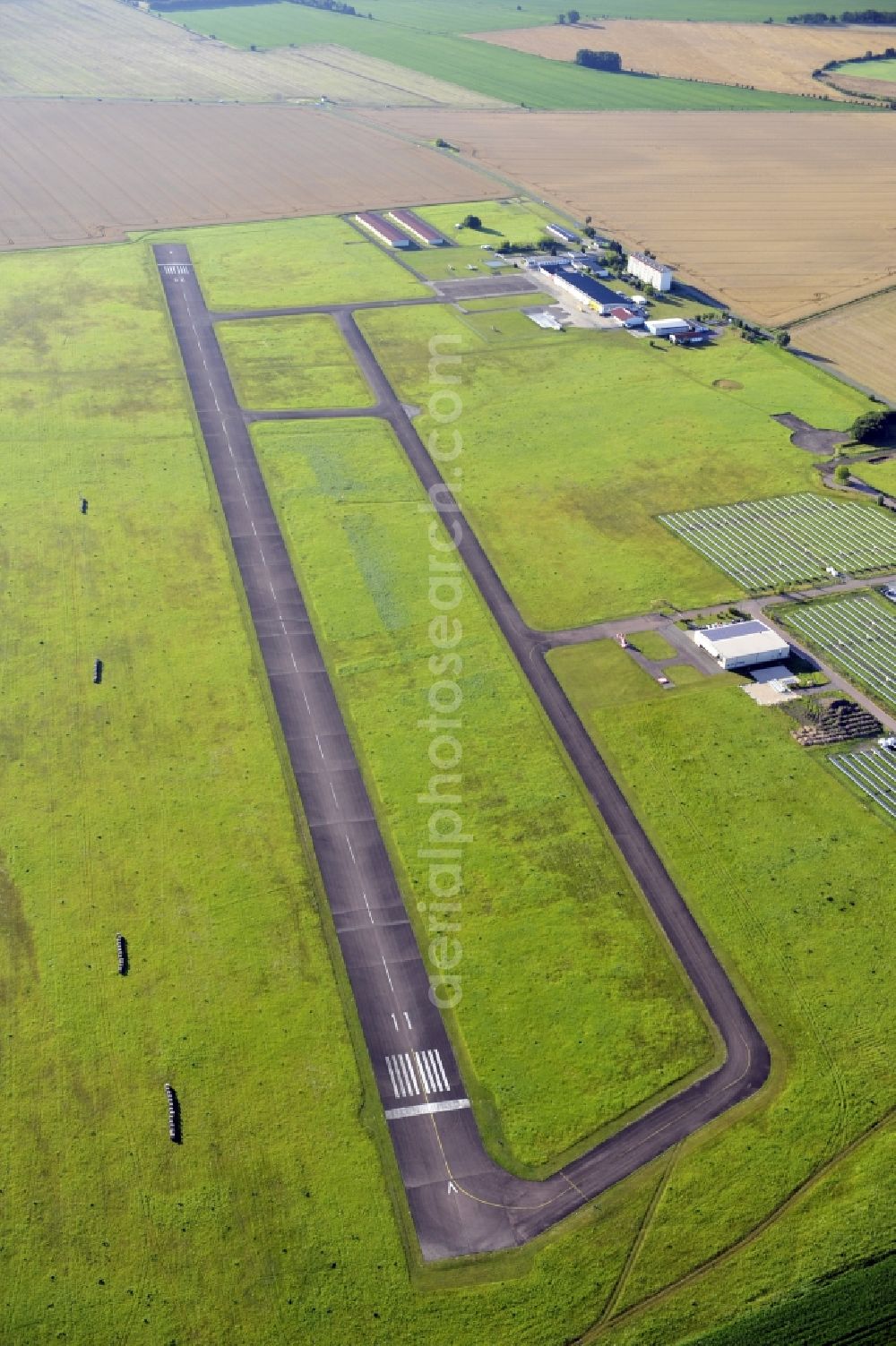 Oppin from above - View of the airport Halle / Oppin in Oppin in Saxony-Anhalt