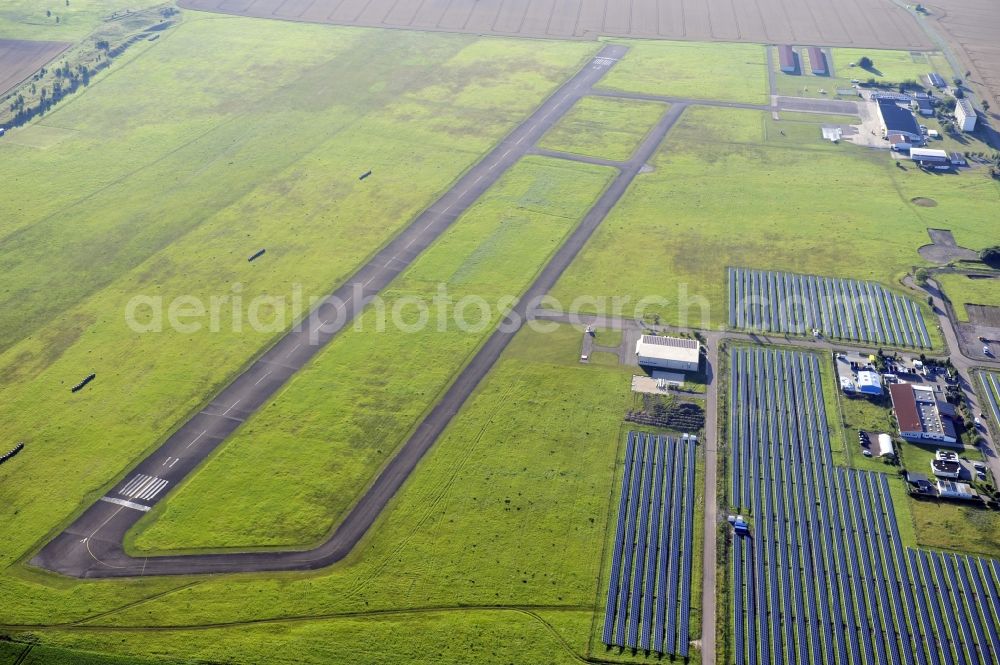 Aerial image Oppin - View of the airport Halle / Oppin in Oppin in Saxony-Anhalt