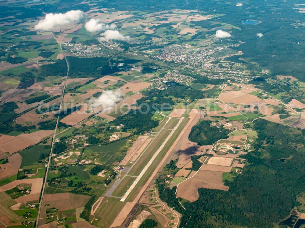 Aerial photograph Zvirbuli - Runway with tarmac terrain of airfield Jurmala in Zvirbuli in Bezirk Engure, Latvia