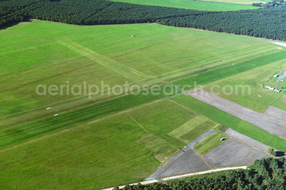 Blievenstorf from the bird's eye view: Airfield Neustadt Glewe in Blievenstorf in Mecklenburg - Western Pomerania