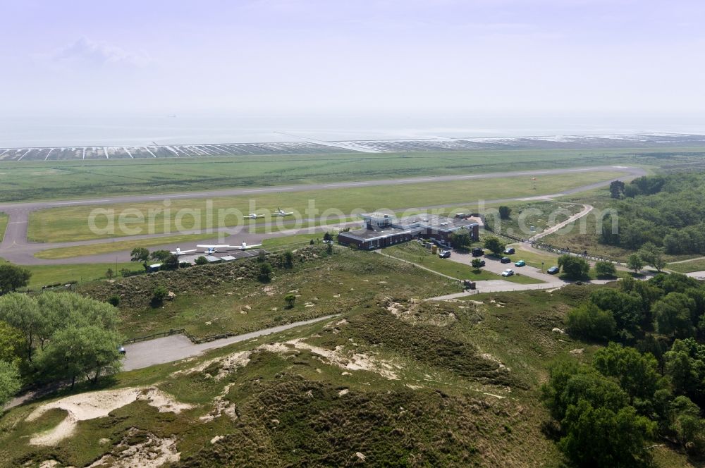 Aerial image Norderney - Small leafy airfield Norderney on the coast of the North Sea in Norderney in Lower Saxony