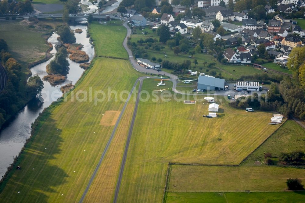 Arnsberg from above - Airfield Oeventrop in the district Oeventrop in Arnsberg in the state of North Rhine-Westphalia, Germany