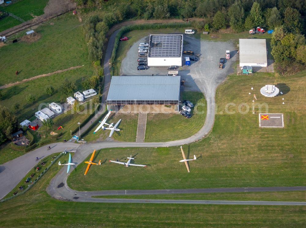 Arnsberg from above - Airfield Oeventrop in the district Oeventrop in Arnsberg in the state of North Rhine-Westphalia, Germany