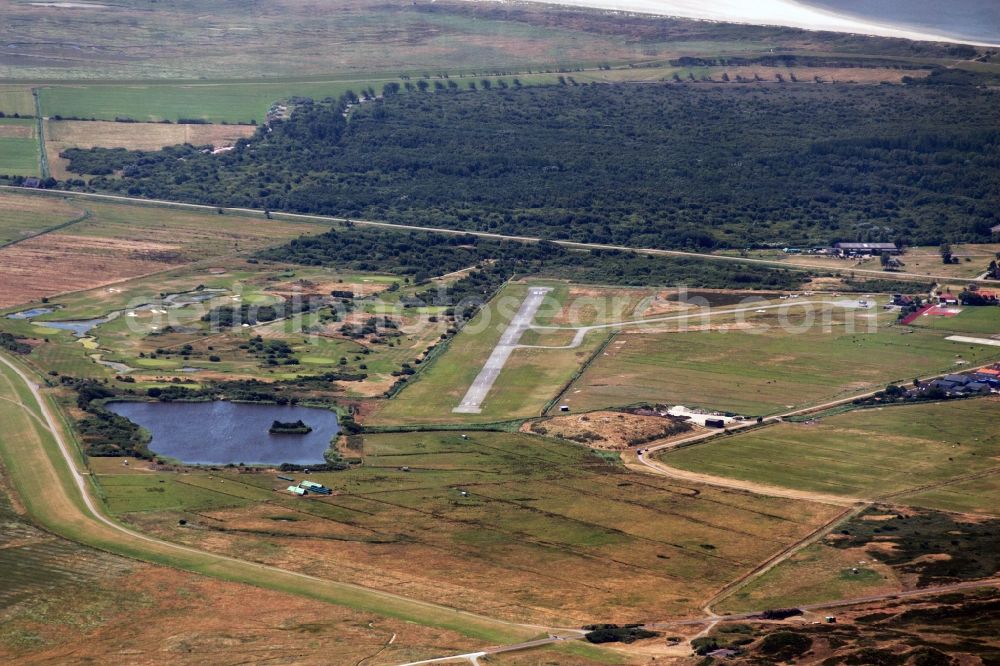 Langeeoog from the bird's eye view: Island of Langeeoog with airfield in the state of Lower Saxony