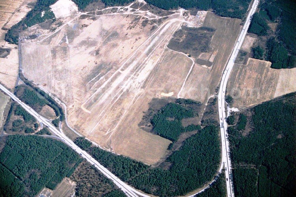 Aerial image Saarmund / BRB - Flugplatz Saarmund bei Michendorf am Berliner Ring aus 10000ft Höhe.