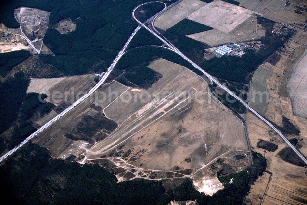 Aerial image Saarmund / BRB - Flugplatz Saarmund bei Michendorf am Berliner Ring aus 10000ft Höhe.