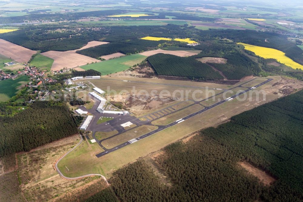 Aerial image Trebbin - View the Schoenhagen airfield EDAZ in Trebbin in the State of Brandenburg. It is the busiest place in the new german states