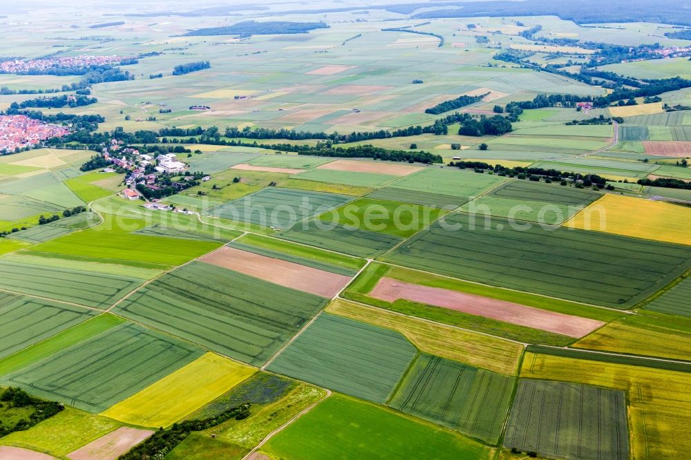 Aerial photograph Saal an der Saale - Gliding airfield of Segelfluggelaende Am Kreuzberg in Saal an der Saale in the state Bavaria, Germany