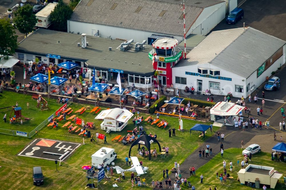 Aerial image Hamm - Aerodrome and flight day on the grounds of the Hamm-Lippewiesen in Hamm in North Rhine-Westphalia