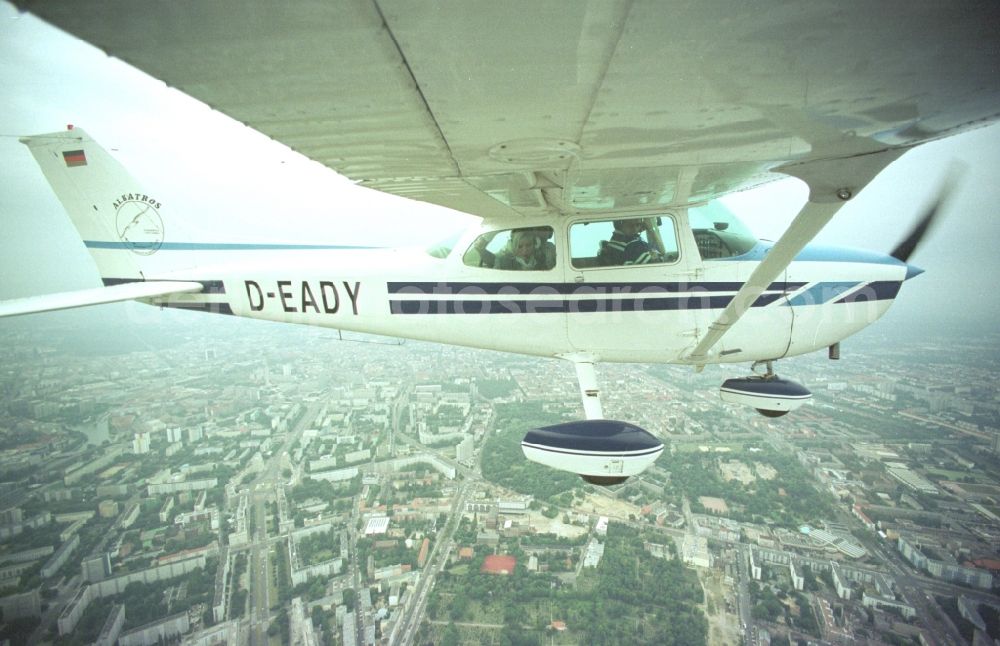 Aerial image Berlin - Cessna 172 with the call sign D-EADY Aircraft in flight over the airspace in Berlin, Germany