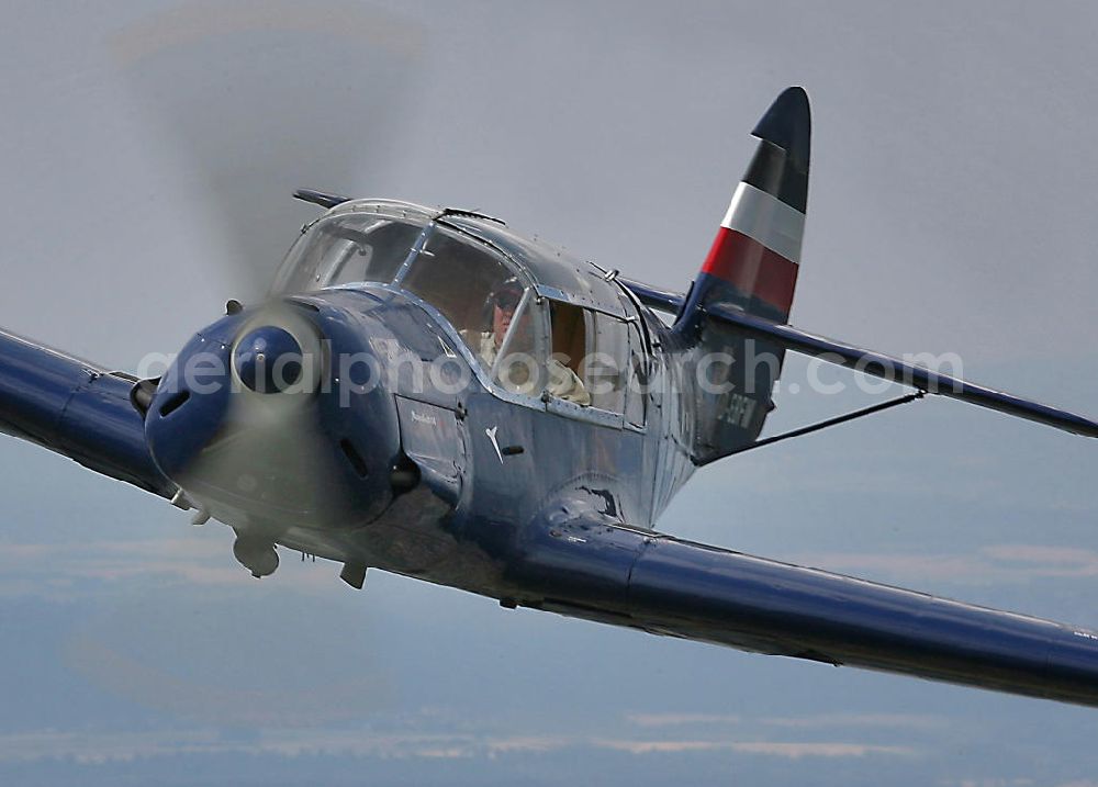 Aerial photograph Eutingen im Gäu - Flugzeug / Kleinflugzeug vom Typ Messerschmitt Bf 108 nahe dem Segelfluggelände Eutingen im Gäu in Baden-Württemberg. Small aircraft near by the glider airfield Eutingen in Baden-Wuerttemberg.