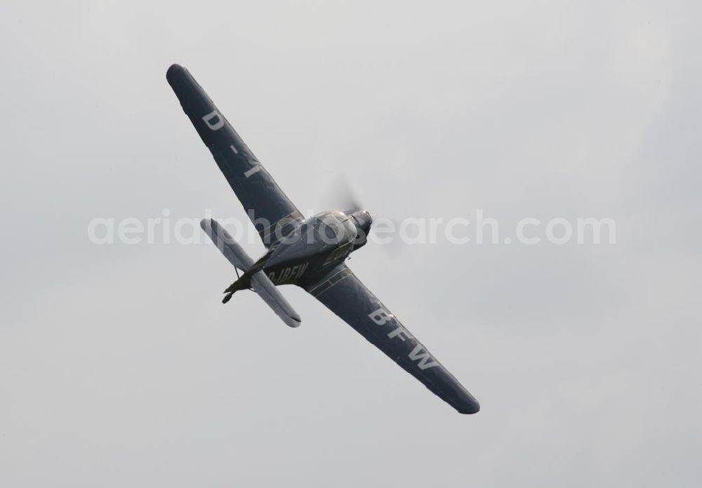 Eutingen im Gäu from above - Flugzeug / Kleinflugzeug vom Typ Messerschmitt Bf 108 nahe dem Segelfluggelände Eutingen im Gäu in Baden-Württemberg. Small aircraft near by the glider airfield Eutingen in Baden-Wuerttemberg.