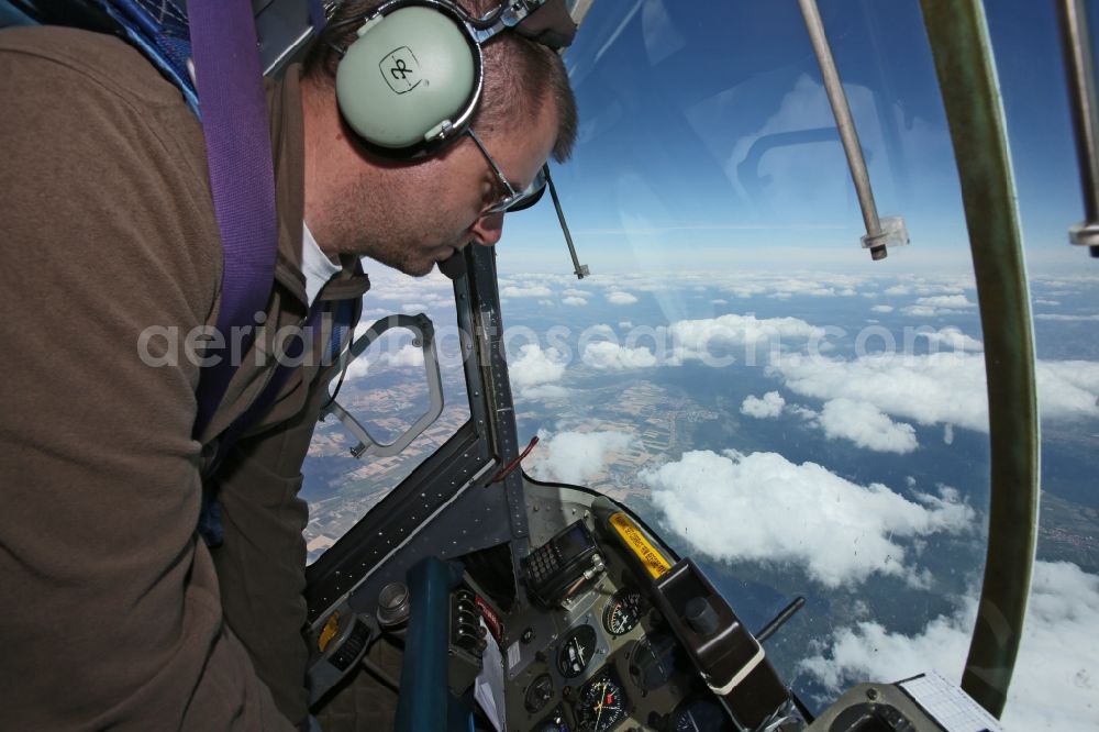 Schweighofen from above - Aircraft Pilatus Porter PC6 B2/H4 D-FCLG in flight over the airspace in Schweighofen in the state Rhineland-Palatinate