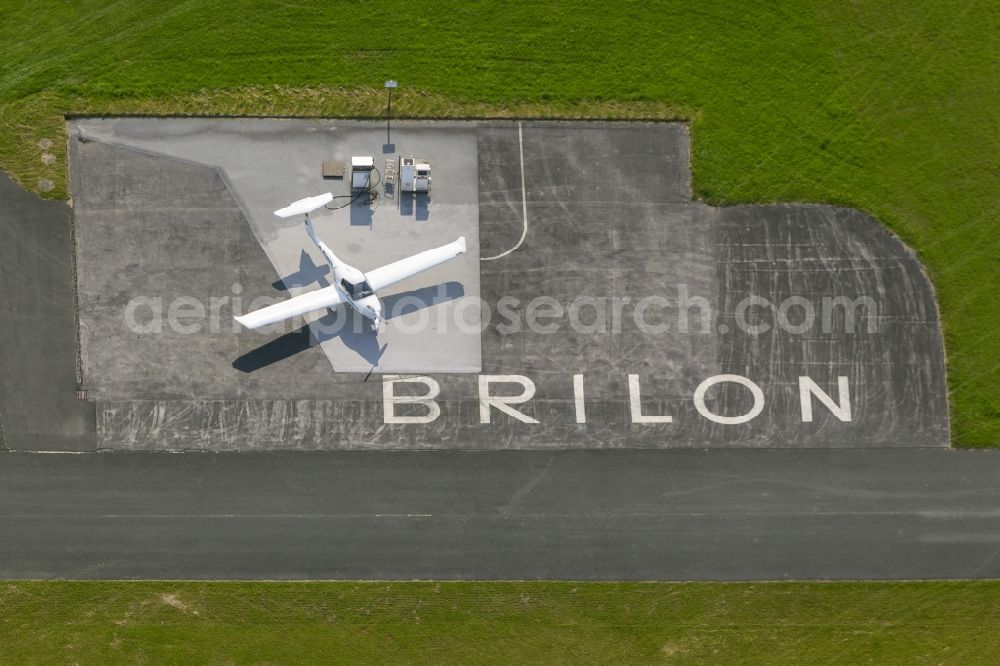 Aerial photograph Brilon - Gas Station airfield Brilon in Thülener break near Brilon in North Rhine-Westphalia