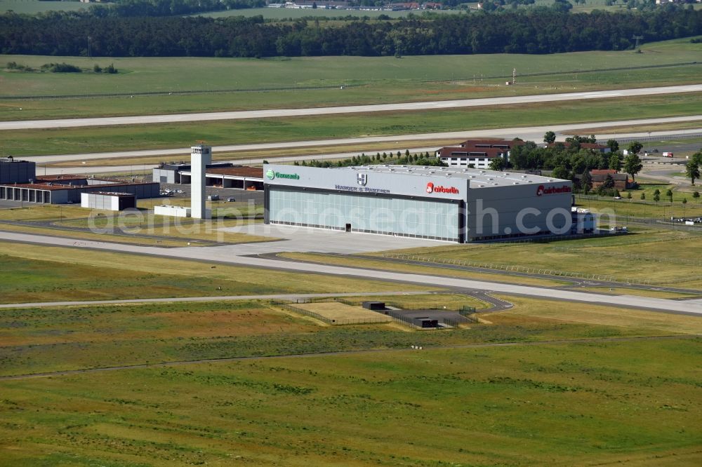 Schönefeld from the bird's eye view: Aircraft hangar at the Wolfgang-von-Gronau-Allee in Schoenefeld in the state of Brandenburg, Germany