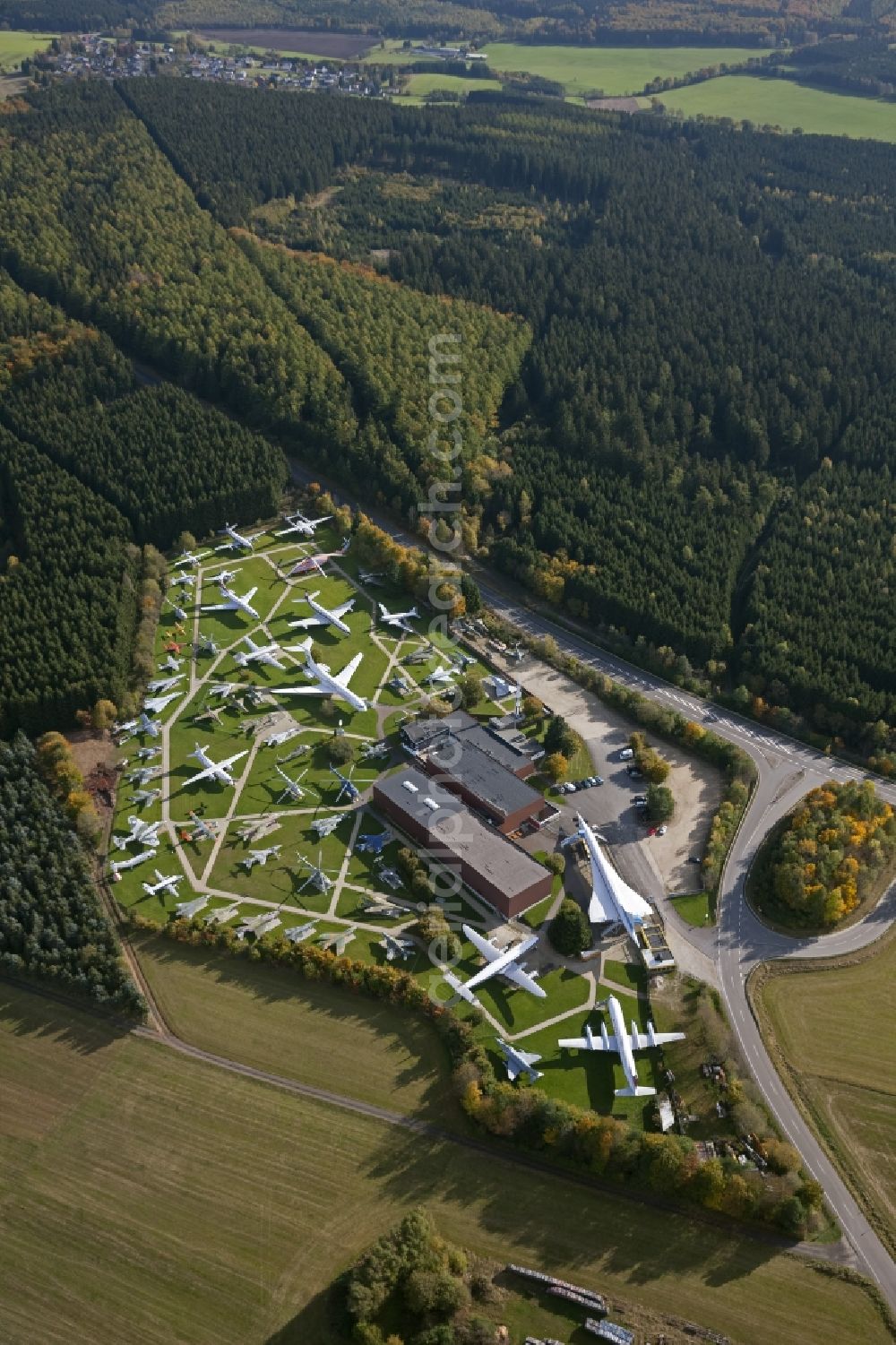 Aerial image Hermeskeil / Hunsrück - Aircraft Collection Junior on the A1 near Hermeskeil in Rhineland-Palatinate