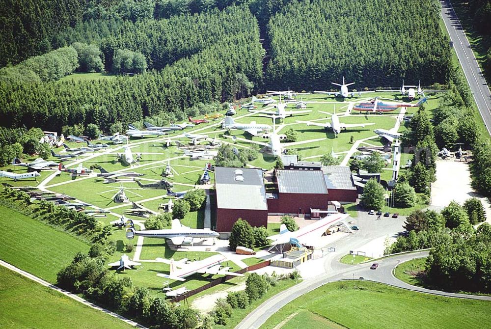 Aerial image Hermeskeil / Hunsrück - Flugzeugsammlung Junior an der A1 bei Hermeskeil im Schwarzwälder Hochwald. Datum: 26.05.2003