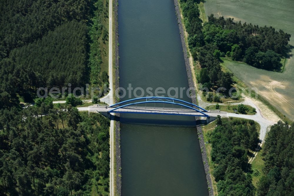 Burg from above - River - bridge construction ueber den Elbe-Havel-Kanal in Burg in the state Saxony-Anhalt