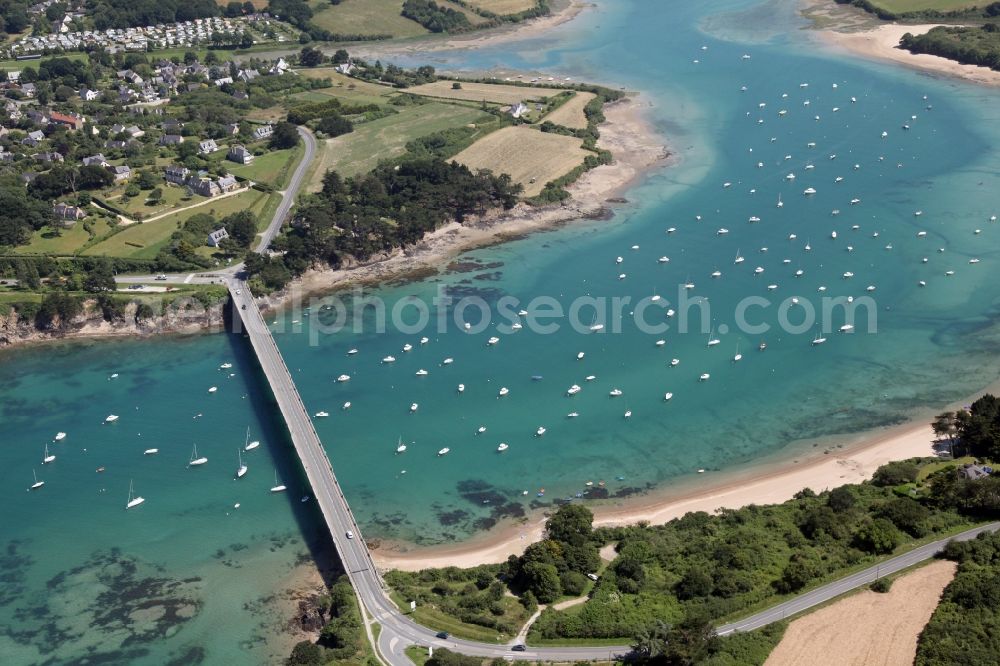 Aerial photograph Lancieux - River - bridge construction over the river Le Drouet in Lancieux in Brittany, France