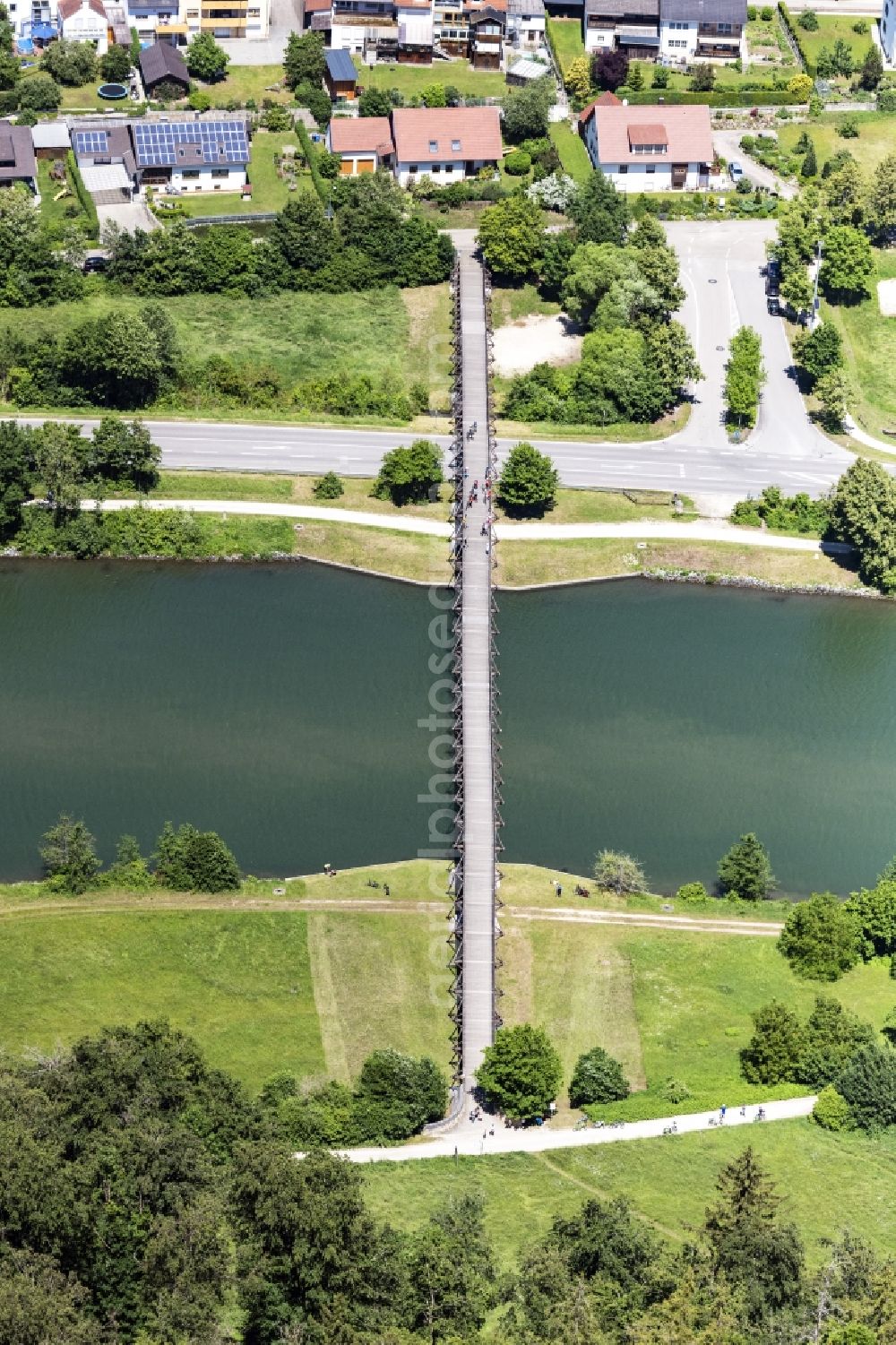 Aerial photograph Essing - River - bridge construction Tatzlwurm in Hienheimer Forst in the state Bavaria, Germany