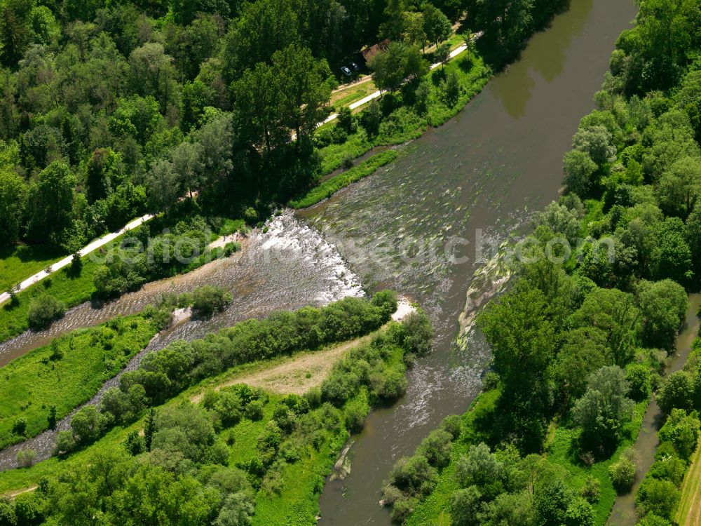 Riedlingen from the bird's eye view: River Delta and estuary of the river Danube in Riedlingen in the state Baden-Wuerttemberg, Germany