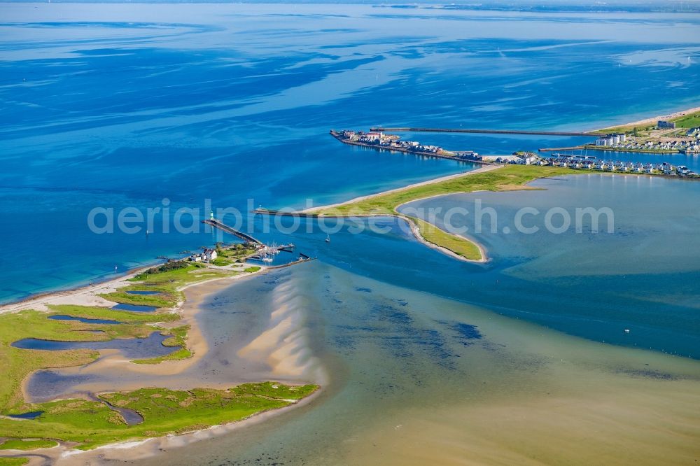 Kappeln from above - River mouth of Schleie to the North Seain Kappeln in the state Schleswig-Holstein