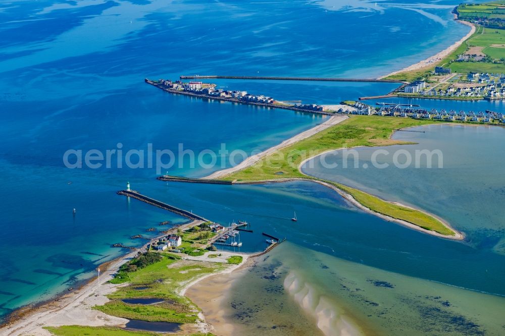 Kappeln from the bird's eye view: River mouth of Schleie to the North Seain Kappeln in the state Schleswig-Holstein