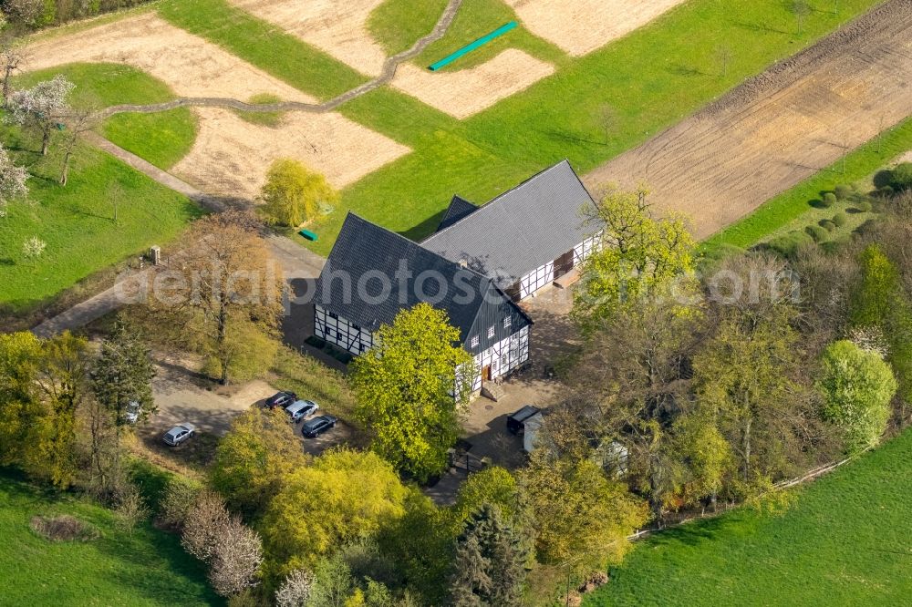 Holzwickede from above - River source and origin of Emscher on Emscherquellhof in Holzwickede in the state North Rhine-Westphalia