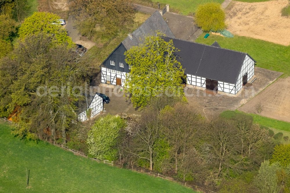 Holzwickede from the bird's eye view: River source and origin of Emscher on Emscherquellhof in Holzwickede in the state North Rhine-Westphalia