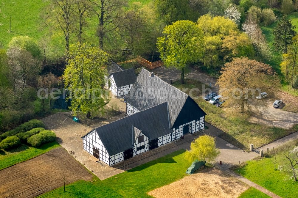 Aerial image Holzwickede - River source and origin of Emscher on Emscherquellhof in Holzwickede in the state North Rhine-Westphalia