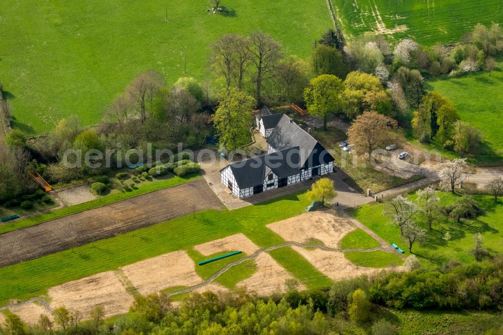 Aerial photograph Holzwickede - River source and origin of Emscher on Emscherquellhof in Holzwickede in the state North Rhine-Westphalia