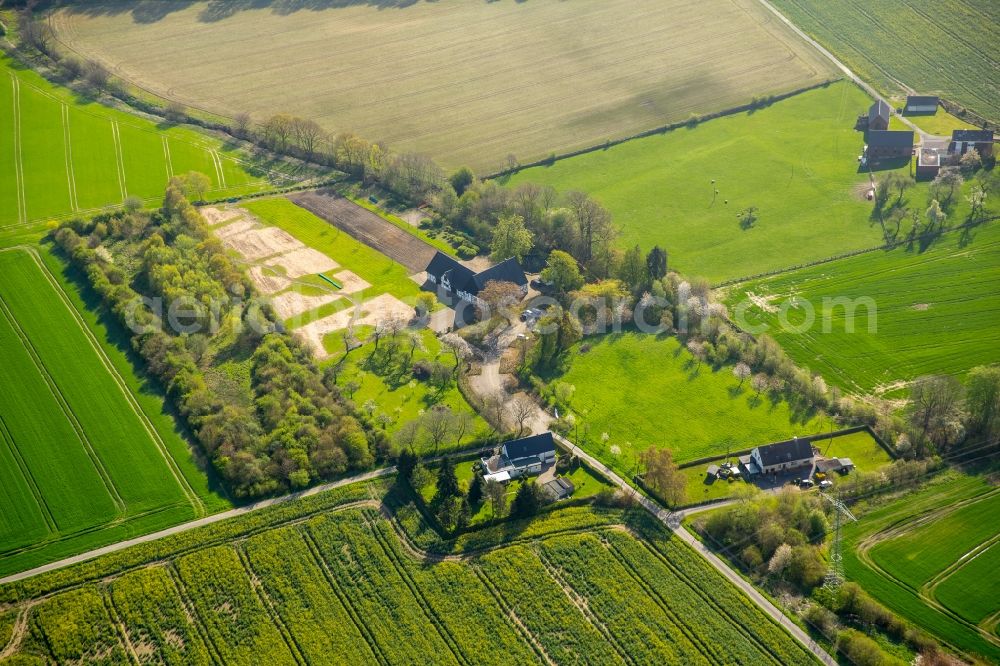 Aerial image Holzwickede - River source and origin of Emscher on Emscherquellhof in Holzwickede in the state North Rhine-Westphalia