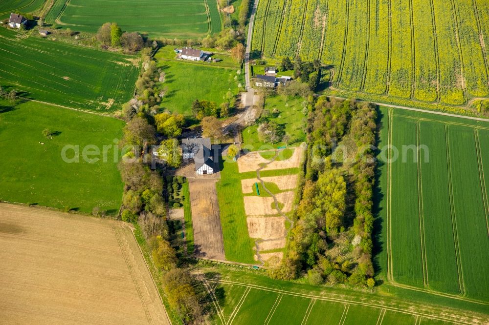 Holzwickede from the bird's eye view: River source and origin of Emscher on Emscherquellhof in Holzwickede in the state North Rhine-Westphalia