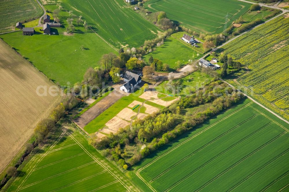 Aerial image Holzwickede - River source and origin of Emscher on Emscherquellhof in Holzwickede in the state North Rhine-Westphalia