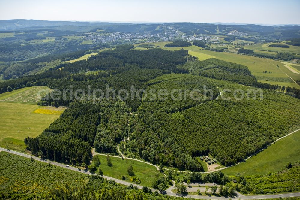 Aerial photograph Winterberg - River source and origin of Ruhr in Winterberg in the state North Rhine-Westphalia