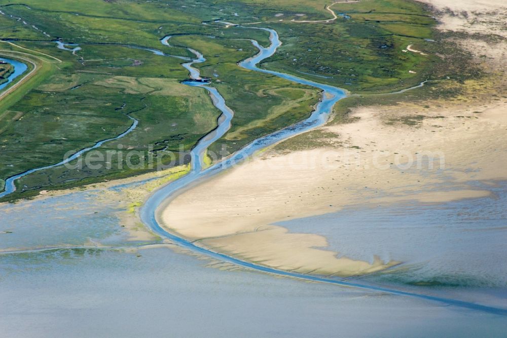 Aerial photograph Skærbæk Kommune - Estuary in the Vadehavet National Park at Skærbæk municipality in Denmark