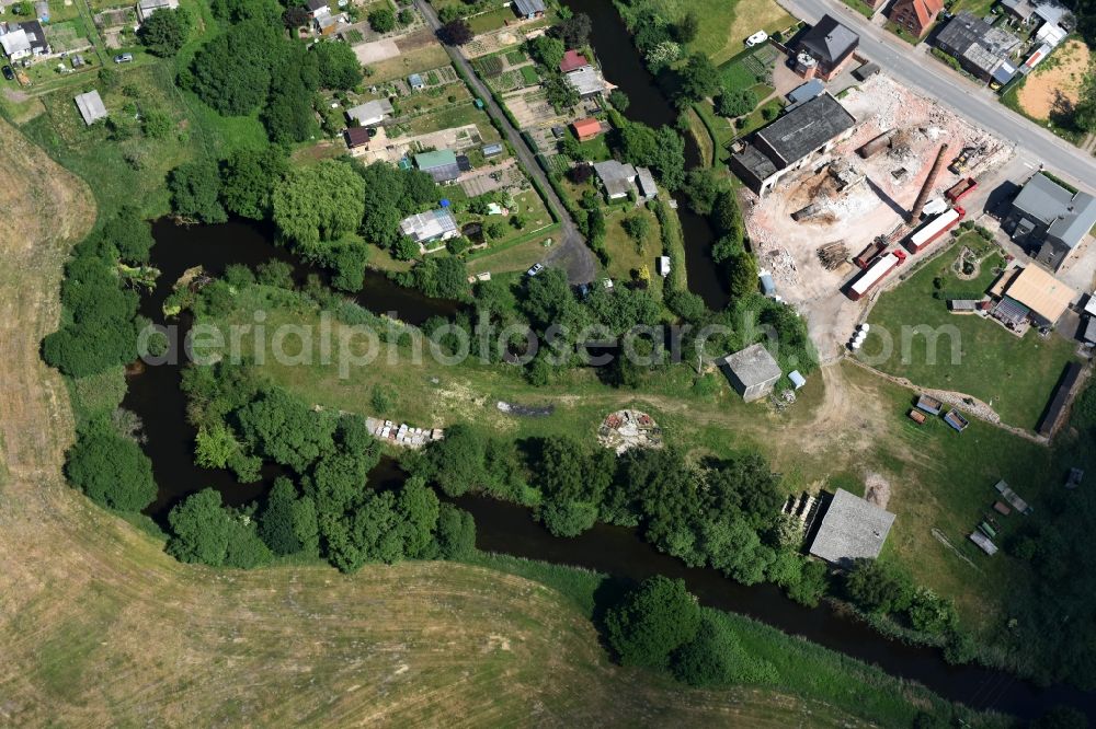 Aerial photograph Grabow - River course of the Old Edle near Grabow in the state Mecklenburg - Western Pomerania