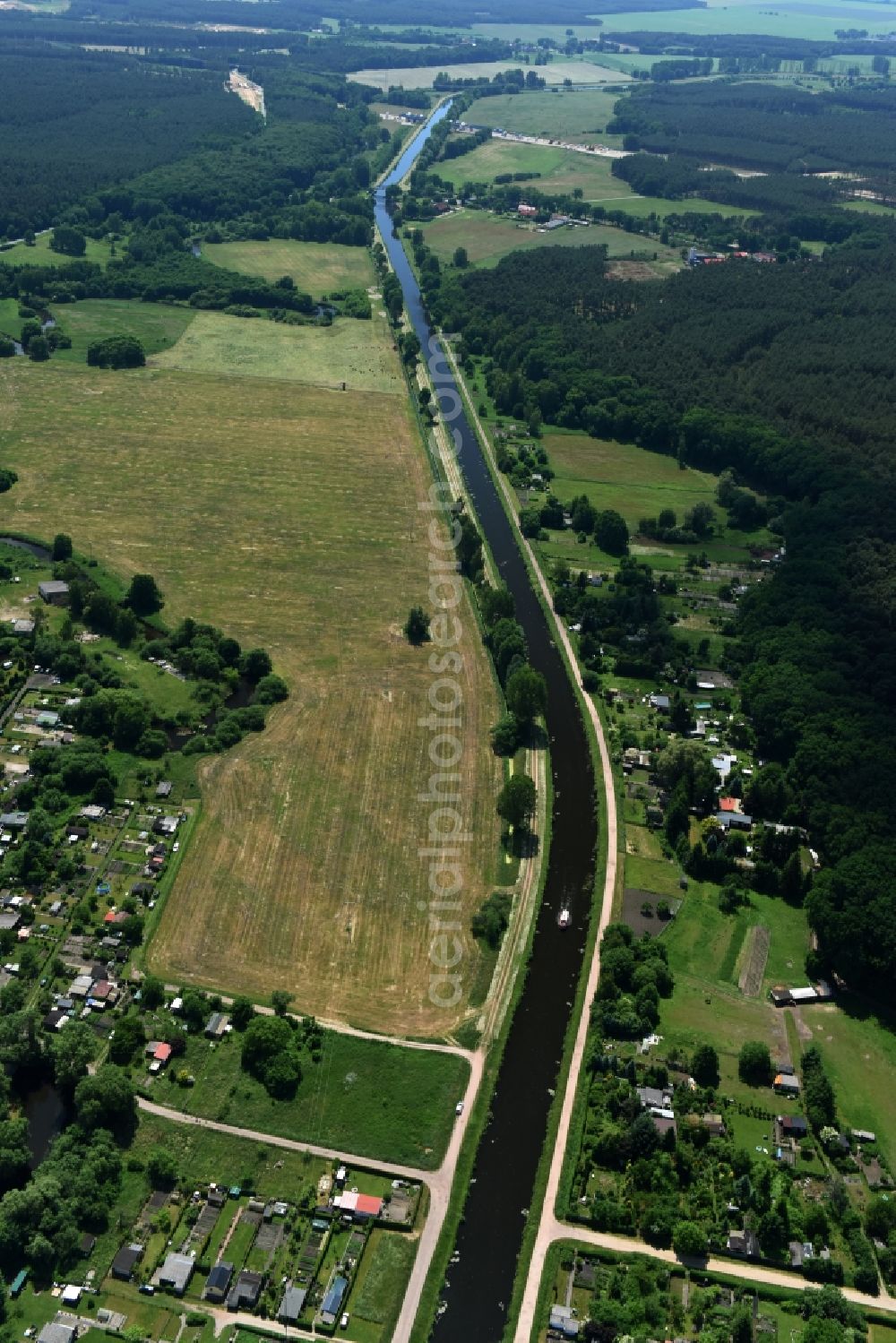 Grabow from the bird's eye view: River course of the Edle in Grabow in the state Mecklenburg - Western Pomerania