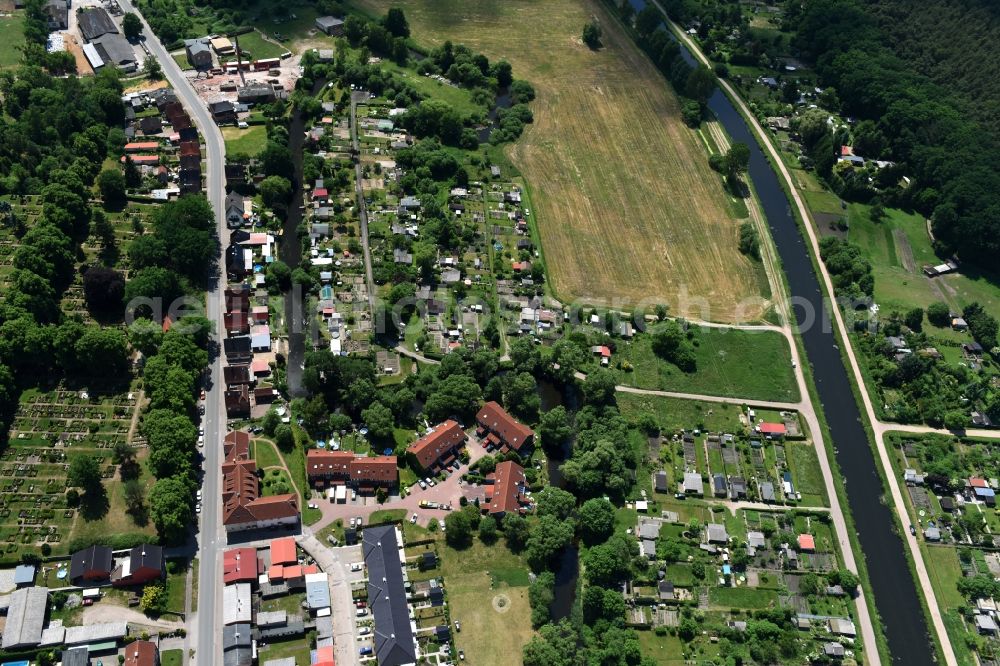 Aerial photograph Grabow - River course of the Edle in Grabow in the state Mecklenburg - Western Pomerania