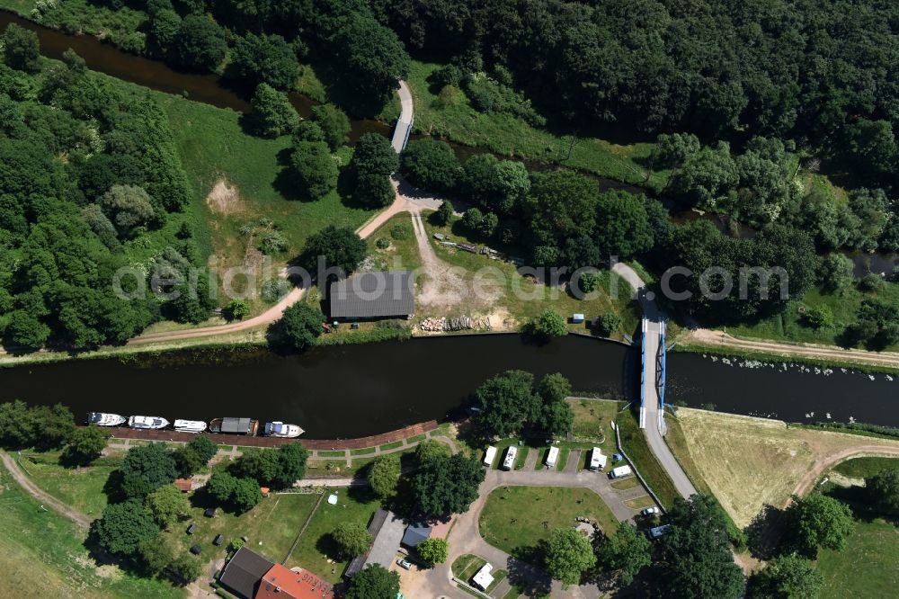 Aerial photograph Grabow - River course of the Edle near Grabow in the state Mecklenburg - Western Pomerania