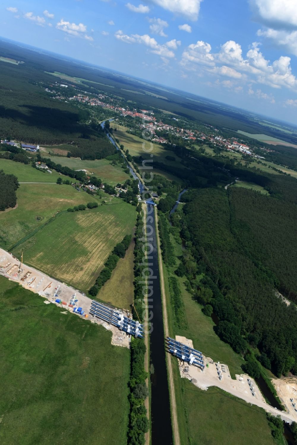 Aerial photograph Grabow - River course of the Edle near Grabow in the state Mecklenburg - Western Pomerania