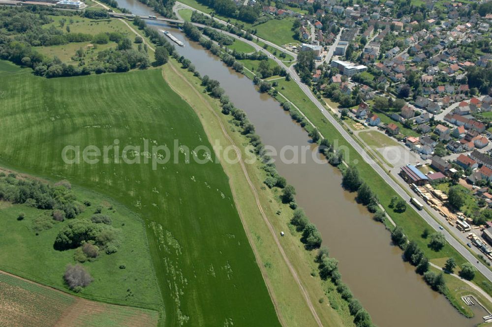 Aerial photograph Bischberg - Main-Donau-Kanal Richtung Osten von der Main-Mündung.