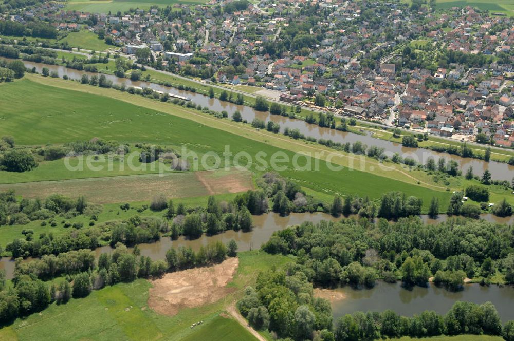 Aerial photograph Bischberg - Main-Mündung zum Main-Donau-Kanal.