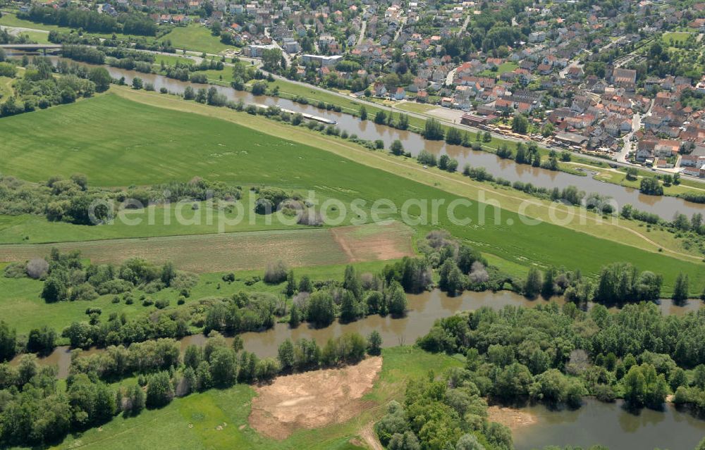 Bischberg from above - Main-Mündung zum Main-Donau-Kanal.