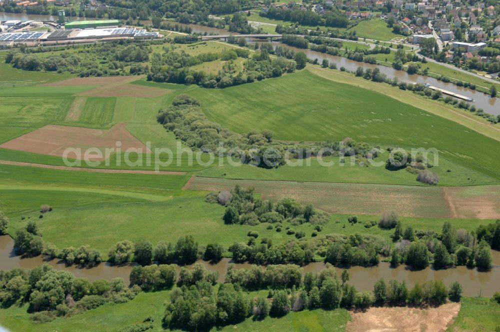 Bischberg from the bird's eye view: Main-Mündung zum Main-Donau-Kanal.